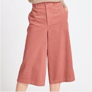 Uniqlo High Rise Wide Leg Corduroy Culotte Pants Size 12
